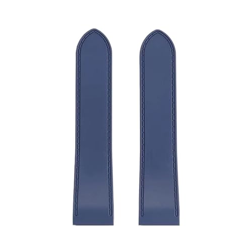 Correa de silicona de 23 mm para Cartier Santos 100 con hebilla negra