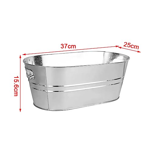 Ice Container Indoor Outdoor Ice Bucket Galvanized Beverage Tubs Insulated Drink Tub 15 Liter Large Drink and Wine Chiller Cold Beer Galvanized Beverage Ice Tubs for Home Parties Wine Beer Champagne B - Image 3