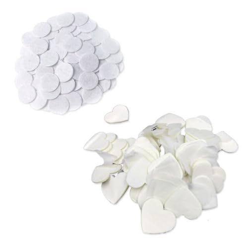 Disques Ronds 80G, Disques Coeur 20G, Confettis Blancs, Confettis De Mariage, Confettis Biodégradables