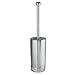 iDesign York Metal Toilet Bowl Brush and Holder for Bathroom Cleaning and Storage, 4.25" x 4.25" x 18.25", Brushed Stainless Steel,78850