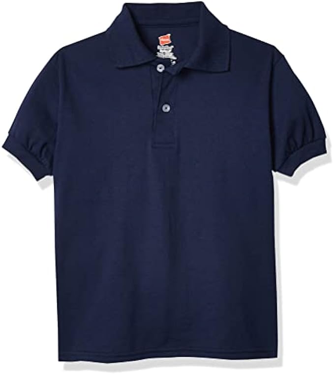 Hanes Boys' Short Sleeve Eco Smart Jersey Polo