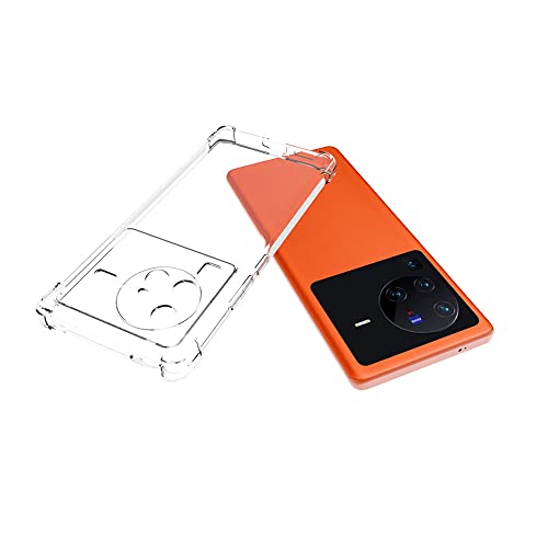 Image of for Back Case Cover Bumper Flexible Silicone Transparent Back Cover for Vivo X80 Pro - Transparent