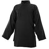 wu designs Baumwolle (Leicht) Kung Fu & Tai Chi Shirt Diagonaler Kragen Langarm - Taiji Anzug Grau 180