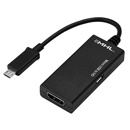 OcioDual Adaptador MHL 5 Pin de Micro USB Macho a HDTV Hembra Negro para Telefonos Moviles Smartphones Tablets Televisores TV HDTV Cable Conversor 5 Pines