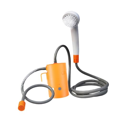Yiju Portable Outdoor Shower, Electric Shower Adjustable with 1.8M Hose Camping Shower Pump for Beach Outdoor Camping Bathing, Orange no Remote