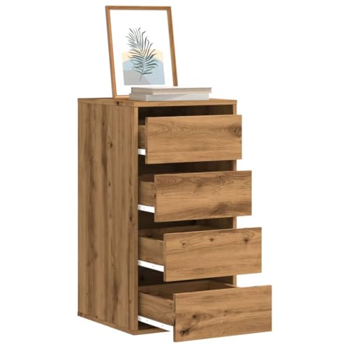 Homgoday Cajonera de Esquina Madera ingeniería Roble Artisan 40x41x76 cm, Cajonera Cajones, Cómoda Dormitorios, Mueble de Dormitorio o salón, Cómoda Despachos, Sinfonier Interior Armario