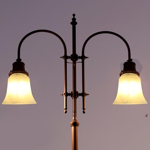 Image of STOBAZA 4 Pack Frosted Glass Lampshades 5.51X5.11X5.11In Replacement Light Covers for Ceiling Fan and Wall Sconce Bell Shape Fixture Globes Easy Install Home Lighting Decor