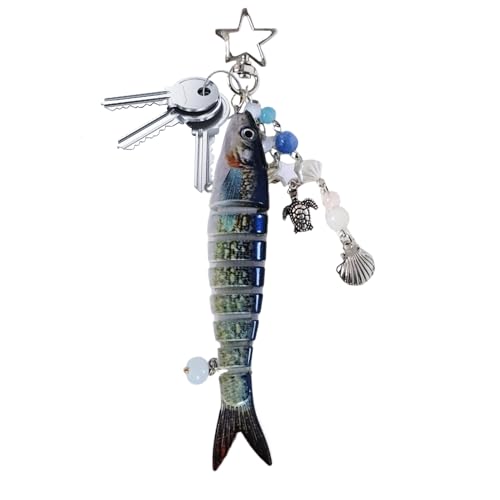 Llavero de pescado | Divertido colgante de diseño de - Mochila decorativa y accesorio para bolso de mano para hombres y mujeres | Llavero colgante para cartera, de viaje, escolar, uso