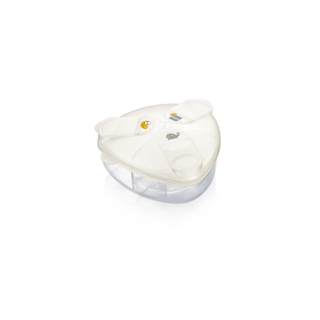 MAM Milk Box Contenitore Latte in Polvere, Porta Latte in Polvere con Scomparti da 40 g, Accessorio per Latte Artificiale e Integratori,Neutro