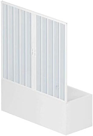 Pare-baignoire Forte 150cm PVC Blanc - Ouverture Centrale 2 Portes, Hauteur 150cm