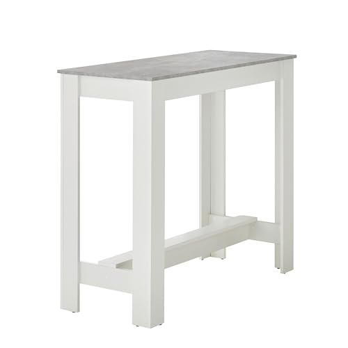 Stella Trading Modesto Bar en Roble Sonoma, Moderna Mesa Alta para Cocina y Comedor, Madera de ingeniería, Hormigón Blanco, 115 x 103 x 50 cm - imagen 3