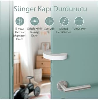 4 Adet Sünger Kapı Durdurucu Bebek Güvenliği koruyucu - Görsel 7