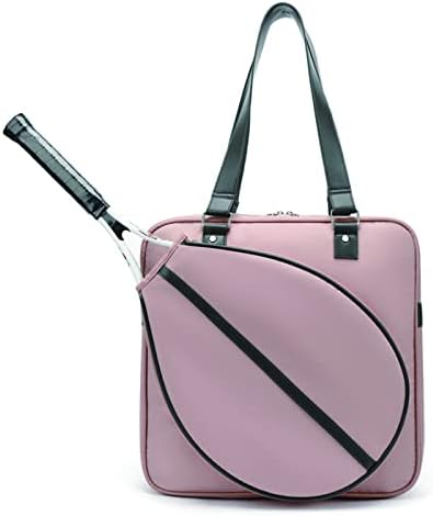 Tennis Shoulder Bag,Tennis Bag with Racquet Holder,Waterproof Durable Tennis Racket Bag,Tennis Backpack Large Storage for Holds Tennis Balls,Squash Racket,Badminton,Stylish Tennis Gift for Women(Pink)