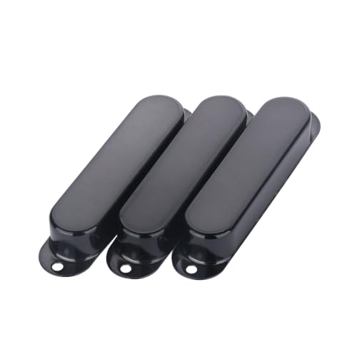 ブラック プラスチック 密封 ST Strat ギターピックアップカバー 3 クローズドシングルコイルピックアップカバー ストラトキャスター用