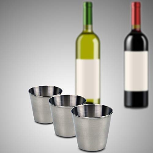 Timoo 6 PCS 1.5 Ounce Stainless Steel Shot Cups Shot Glass Drinking Vessel - Thumbnail 4