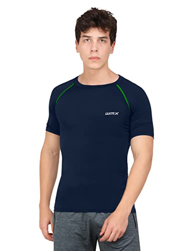 Image of WMX Men's Compression Shirts Athletic Short Sleeve Quick Dry Base-Layer Workout Running T-Shirt Sports Active Fitted Tops
