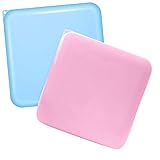 Caja Mascarillas, 2 Piezas Caja para Guardar Mascarillas Portátil, Caja Guarda Máscaras Antipolvo, Estuches de Almacenaje de Plástico Portátiles con Tapas (Azul/Rosado)