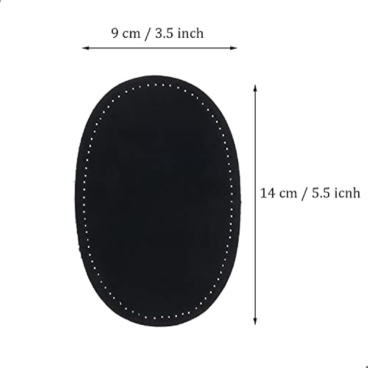 2Pcs Sew-On Fabric Oval Elbow Knee Patches Sweater Trousers Repair Patches Craft Supply Sewing Appliques (Suede Fabric,Black)