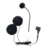 Microfono per casco - di tipo C (cavo da 77 cm) con cancellazione del rumore Microfono audio | Registrazione intermodale, attrezzatura vlog per motociclisti, sport all'aperto impermeabili e