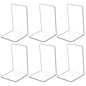 Kioneer 3 Paar Acryl-Buchstützen für Regale, rutschfest, für Schlafzimmer, Bibliothek, Büro, Schule und Schreibtisch-Organizer