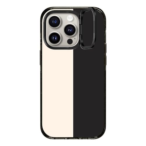 Coque iPhone 15 Pro haut de gamme transparente avec bague de maintien magnétique noire