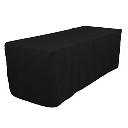 4 Feet Black Tablecloth Fitted Polyester Table Cover Wedding Banquet Event Tablecloth Black