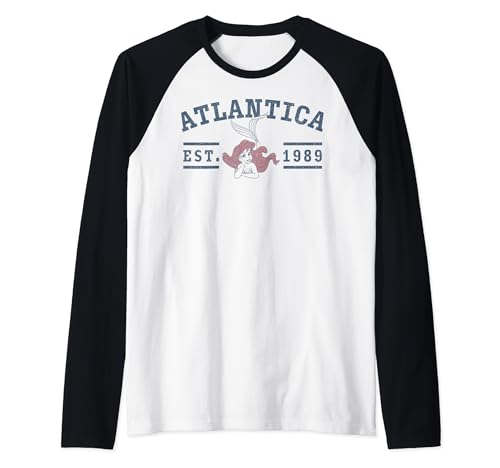 Disney The Little Mermaid t-shirt baseball manches raglan bicolores au style universitaire 1989