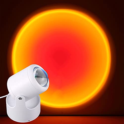 Sunset Night Light Projector Led Table Lamp Rainbow Projection Lamp Romantic Light for Kids Adults, Atmosphere Light for Bedroom Living Room Decor Birthday Christmas Party Gift(Sunset Red)