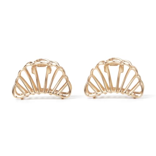 Petite Gilded Mermaid Shell Claw Clips Set