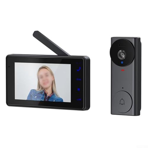 Timbre de Video inalámbrico con intercomunicador dúplex de 4.3 Pulgadas, Timbre de Puerta con cámara de Seguridad, intercomunicador para la Seguridad del hogar. Capture Momentos sin Esfuerzo.