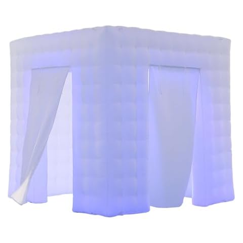 SAYOK Portable Inflatable Photo Booth Enclosure (White, Two Doors, 8.2x8.2x8.2ft), Photo Booth Tent with Air Blower and Remote Controller, Photo Booth Backdrop for Party Wedding Event Cover