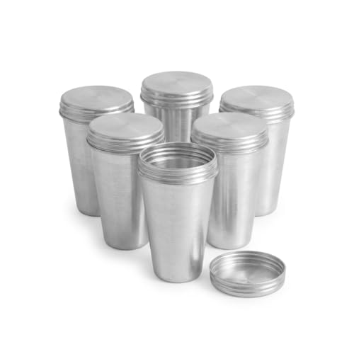 Image of IMN Aluminium Kulfi Moulds with Screw Lid (Pack of 6 10cm Height) Kulfi Sancha for Home Leak-Proof Ice Cream Matka Kulfi Moulds Kulfi Maker Machine No Popsicle Hole Stick-Free Traditional Design Mold