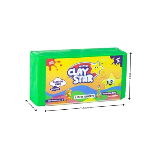 Image of Air Dry Modelling Clay for Kids - Soft, Non-Toxic, Gluten-Free Craft Clay for Sculpting & Creative Play | Lightweight Foam Dough for Art, Crafts, School Projects | Never Hardens | Light Green