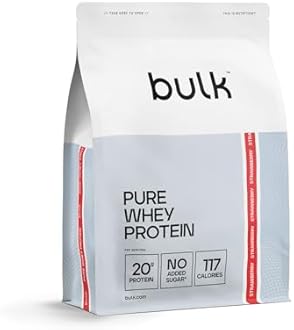 Bulk Pure Whey Protein Powder, 450 g (0.99 lb), Strawberry | 20g Protein per Scoop | Muscle Growth & Recovery | Whey Concentrate | Vegetarian