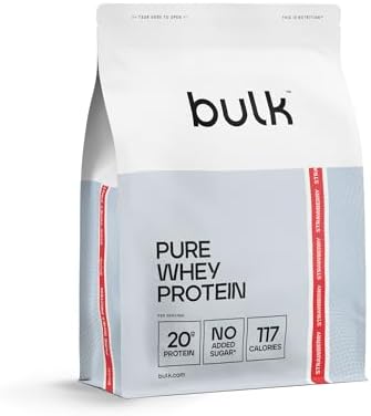 Bulk Pure Whey Protein Powder, 450 g (0.99 lb), Strawberry | 20g Protein per Scoop | Muscle Growth & Recovery | Whey Concentrate | Vegetarian