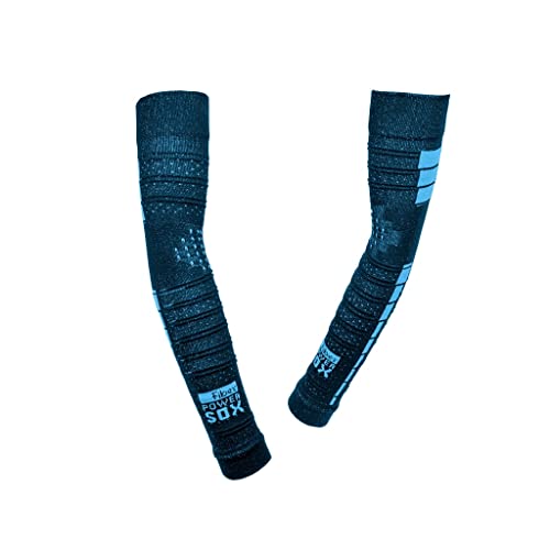 Manguito de Compressão - Armsleeve Fiber Powersox (G, AZUL LISTRADO)