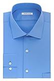Van Heusen Men's Dress Shirt Regular Fit Flex Collar Stretch Solid, Blue Frost, 17' Neck 34'-35'...