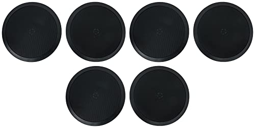 Rockville HC85-16 Black 8 in 700 Watt in-Ceiling Home Theater Speakers 16 Ohm, Aimable Tweeter, Paintable Grills, High Power, for Home Audio Systems, 6-Piece