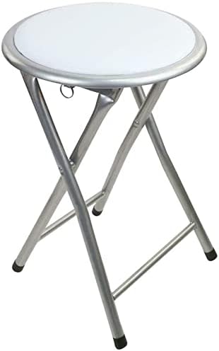 NIGMA® Heavy Duty Folding Stool Metal Padded | Foldable Stool | Folding Stools For Adults For Breakfast, Office Stool, Folding Kitchen Stool, Desk Stool, Foldable Bar Stools (Stool, Blue)