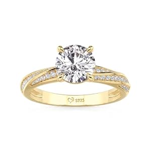 Damen Moissanit Ring Rundschliff Diamant Solitärring Klassisch Knoten Verlobungsring 925 Sterling Silber Ehering mit Stein Ewigkeitsring für Versprechnung Valentinstag Hochzeit