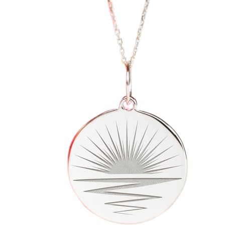 Delicado dije de amanecer de plata LKBEADS, el collar unisex ideal para regalar recuerdos marinos