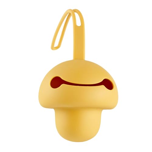 THERMOBABY - Range Tétine En Silicone - Boite Tetine Bebe - Boîte à Tétine En Silicone Pratique Pour Les Déplacements - Boite Rangement Tetine - Jaune Miel