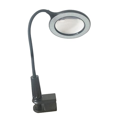 NUOBESTY lámpara de escritorio llevada luz de escritorio condujo clip de escritorio acortar flexo escritorio lampara escritorio lámpara de lupa Luz para leer lupa LED Negro