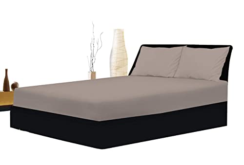 Fitted Sheet 40cm with Extra Deep Pockets - OEKO-TEX Certified Bed Sheet Double Size 137X190CM, Gray, Double 40 CM