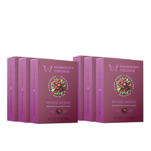 Stevita Harmony Grown Hard Candy, Mixed Berry - 6 Pack - 1.4 oz Shake & Share Box - Sugar Free, Non-GMO, Keto Friendly - Made in Italy