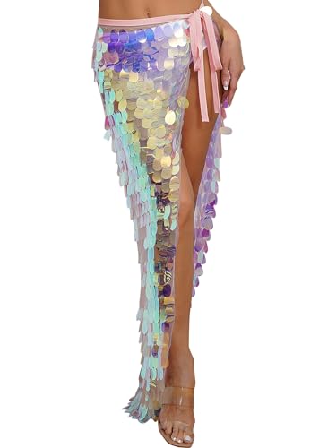 Jupe droite basique push up rose à paillettes avec short anti-frottement intégré