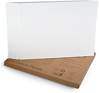 Artgeo 30cm x 40cm (12" x 16") 3mm FSC Canvas Panel, Pack of 5, 100% Plastic Free Packaging
