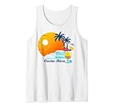 Costa Rica Palmera Cóctel Playa Resort Hotel Laguna Recuerdo Camiseta sin Mangas