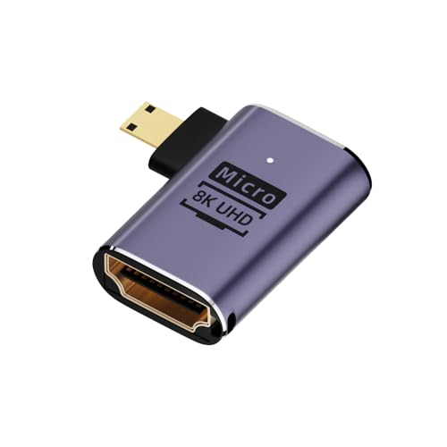 ���{�̒������ MSL FORCE Micro Mini HDMI�I�X/���X �ϊ��A�_�v�^ 8K@60Hz 4K@120Hz UHD2.1 HDCP 3D �X�g���[�g L�� U�� LED���C�g (dbk-03, 1��)