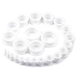 Kwoencxi 6G-25mm White Thick Silicone Gauges Tunnels Stretching Kit 6G 4G 2G 0G 00G 12mm 14mm 16mm 18mm 20mm 22mm 24mm 25mm Rubber Ear Gauges Tunnel Plug Earring Stretch Gauging Gage Kit Women Men